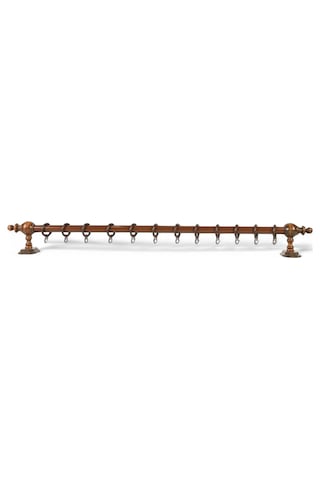 Ceviz Raysız Ahşap Rustik Perde Askısı - 150 Cm