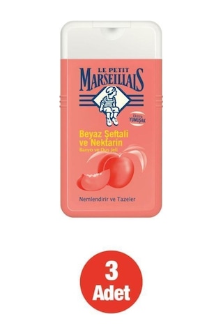 Le Petit Marseillais Beyaz Şeftali ve Nektarin Banyo ve Duş Jeli 3 x 250 ML