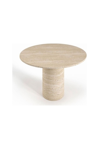 Lucca Yuvarlak Traverten Masa 100x100 Traverten