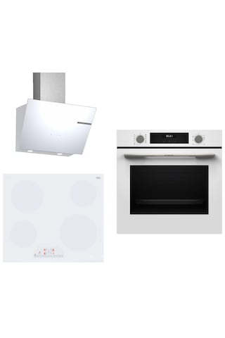 Bosch HUA717BV0T - PKE612FA2E - DWK66PJ20T Elektrikli Ocaklı Beyaz 3 Lü Ankastre Set 672