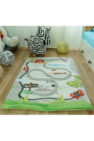 Zooturak Peluş Çocuk Matı Zebra Zou 100cm x 150cm
