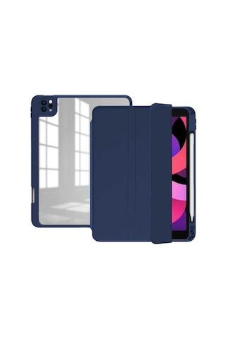 Apple Uyumlu iPad Pro 12.9 4. Nesil 2020 Kılıf Kalem Bölmeli Şeffaf Case