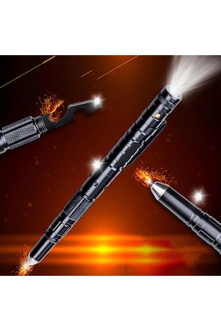 Dolıty Taktik Kalem El Kamp Yürüyüş Feneri Yedekler Penlight Siyah