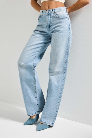 it's basic Kadın Ice Kot Rengi Lora 4s6-32 Loose Fit %100 Koton Denim Jean İce