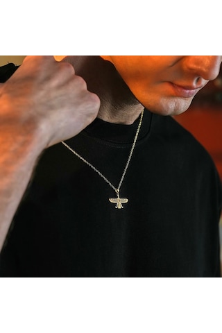 İpek Silver 925 Ayar Gümüş Ahura Mazda Unısex Kolye Gümüş