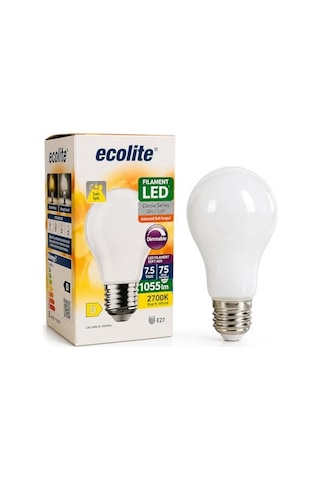 Ecolite 7.5w Led Filament Soft Ampul Dimmer Uyumlu 75w Eşdeğer 1055 Lümen E27 Duy 2700k Sarı Işık Dekoratif Led Am Diğer
