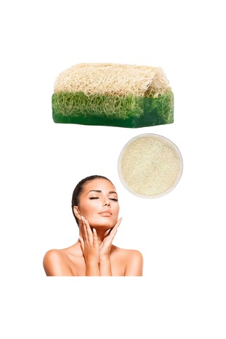 2'li Doğal Set Kabak Lifli Aloe Vera Sabun + Akne Temizleme Lifli Yüz Pedi