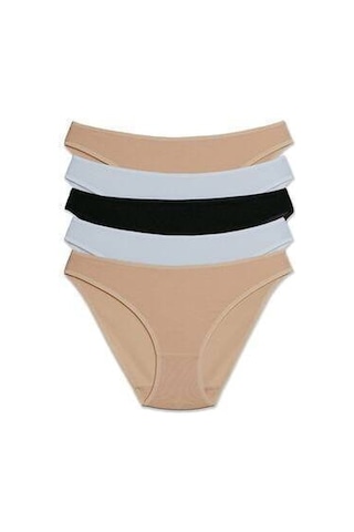 Pierre Cardin Kadın Pamuklu High Leg Brief 5'li Külot Çok Renkli