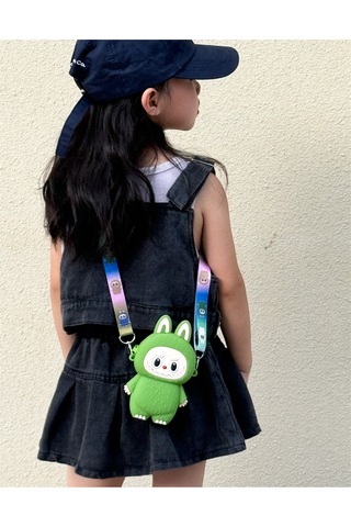 Snapbuy Silikon Bozuk Para Çantası, Labubu Şekilli Çocuk Cüzdanı Yeşil