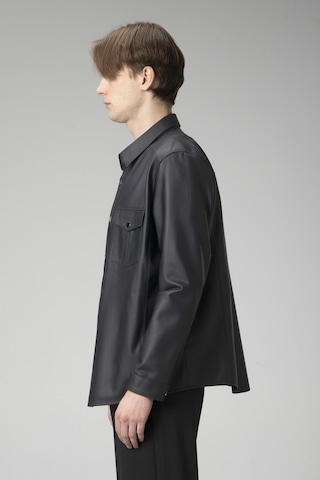 Lacivert Dericlub Wm201 Tafta Erkek Gerçek Deri Gömlek Lacivert