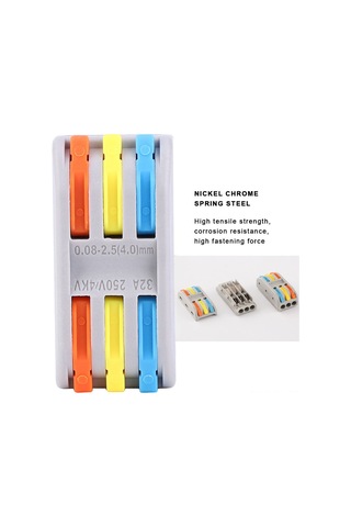 Hombey 20 Adet 11-28awg Pct-2-3 Bakır Tabanlı Alev Dayanıklı Nylon Kablolu Bağlayıcı Terminal Bloku, 32a 250v, Ev Elektrik, Motor, Aydınlatma Uygulamaları İçin