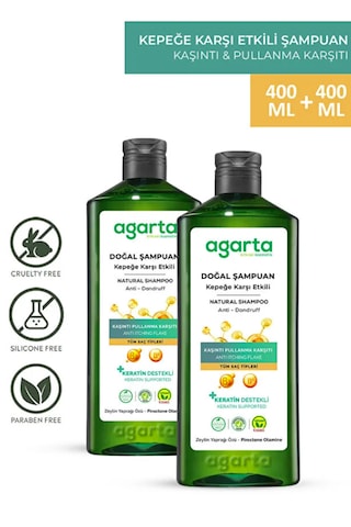 Agarta Doğal Kepeğe Karşı Etkili Şampuan 2 x 400 ML