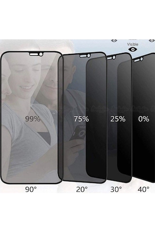 Apple Uyumlu  iPhone 12 Pro Max Privacy Kavisli Hayalet Gizlilik Filitreli Full Ekran Koruyucu