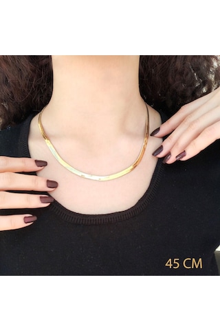 Çelik İtalyan Zincir Altın Kaplama 5 Mm Zn-142 Altın