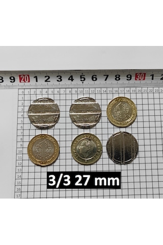 100 Adet 3/3 Çeltikli 27/2 Mm Oyun Makineleri & Langırt Jeton