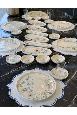 30 Parça Porselen Kahvaltı Takımı Manolya-4725 Çok Renkli