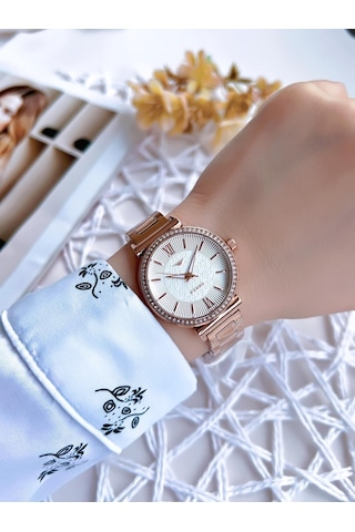 Ferro Rose Gold Renk 3 Atm Suya Dayanıklı Çelik Kordon Özel Tasarım Kadın Kol Saati Bf2994awt