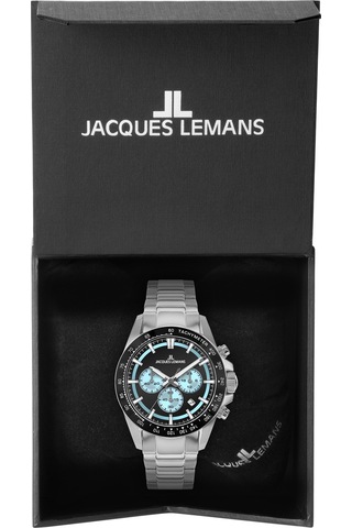 Jacques Lemans 1-2207b Lıverpool Chronograph Erkek Kol Saati Gümüş - Siyah