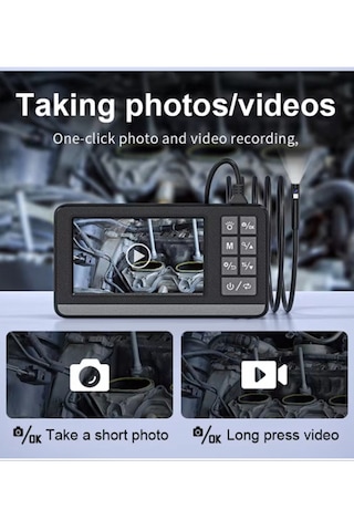 Vothoon NHR-35 Ekranlı Çift Kameralı 5 M Sert Kablo Endoskop Hafıza Kamera