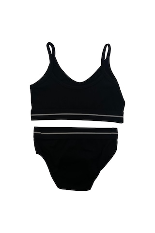 Koza Dora Model Kaşkorse Çizgili Sporcu Takım - 80343 Siyah