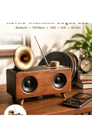 Nostaljik Görünümlü Bluetooth Bağlantılı Speaker 69779993