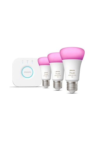 Philips Hue Wca 9w E27 Renkli Akıllı Ampul 3'lü Başlangıç Seti, H Çok Renkli