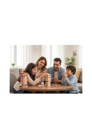 Ahşap Jenga Denge Oyunu Tower Büyük Boy 54 Parça