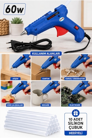 60 W Düğmeli Elektrikli Mum Silikon Tabancası Sıcak Silikon Uygulama Tabancası