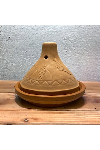 Tajin Tencere Fas Güveci 2 Kişilik 20x25 cm Toprak
