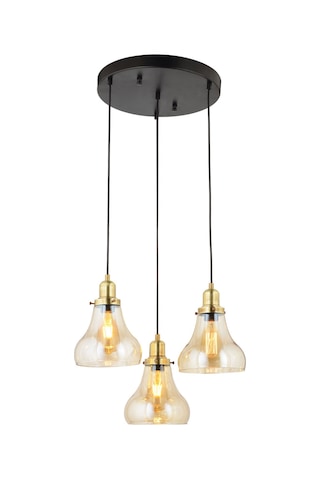 Lampaluce Cono Modern Sarkıt Salon Avizesi 3'Lü Sarı 40X70Cm