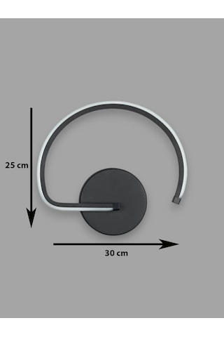 Gigi Aplik Siyah Renk Gün Işığı Ledli Banyo Led Duvar Aplik Siyah