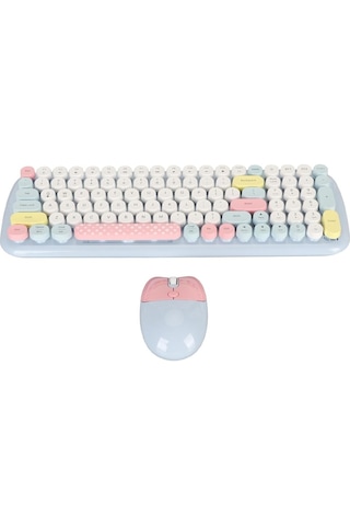 Geezer Zero Kablosuz Q Klavye Mouse Seti Mavi Smk-648