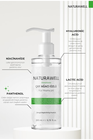 Naturawell Çay Ağacı Özlü Yüz Yıkama Jeli 200 ML