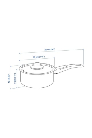 Ikea Hemlagad Kapaklı Tencere 2 L 19 Cm Siyah 2 Parça