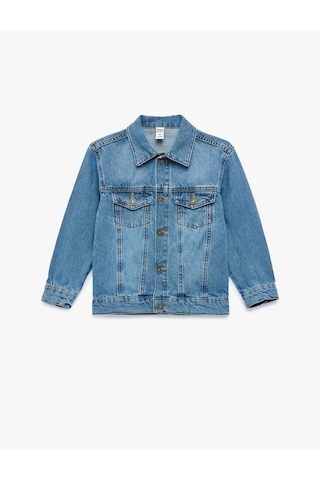 Koton Düğmeli Uzun Kollu Pamuklu Denim Ceket Orta İndigo 6skb20004td İndigo