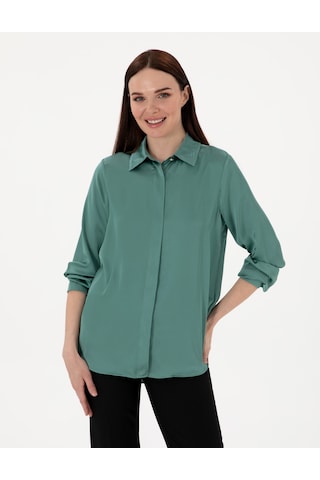 Pierre Cardin Kadın Yeşil Gömlek Desenli 50301090-vr054 Yeşil