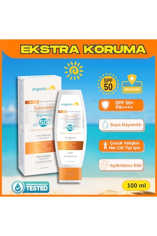 Organicsun Spf 50+ Yüz Ve Vücut Güneş Kremi 100 Ml, Leke Karşı...