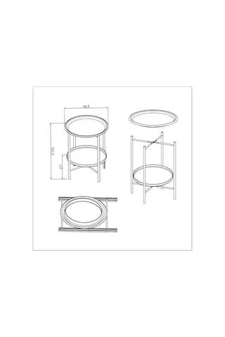 Katlanır Metal Çift Tepsili Sehpa Galvaniz + Dkp Profil, Elektrostatik Toz Boyalı, Modern Tasarım Diğer