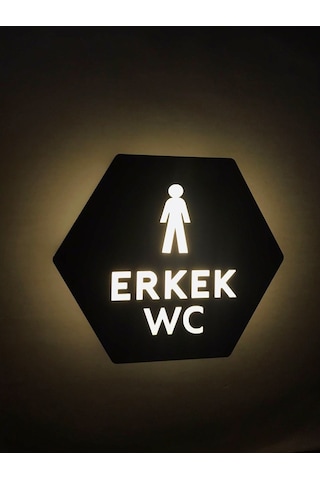Honeycomb Serisi Işıklı Erkek Wc Yönlendirme Tabelası