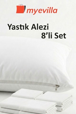 Sıvı Geçirmez Yastık Alezi 50x70 Cm Su Geçirmez Yastık Koruyucu 4 Paket 8 Adet Beyaz