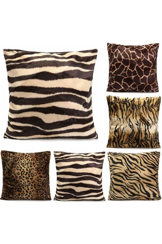 Homyl Leopar Kaplan Zebra Baskı Yastık Kılıfı Kanepe Araba Örtüsü Tarz 02