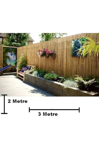 2 X 3 Metre Hasır Kamış Balkon Çiti Gölgelik Dekorasyon