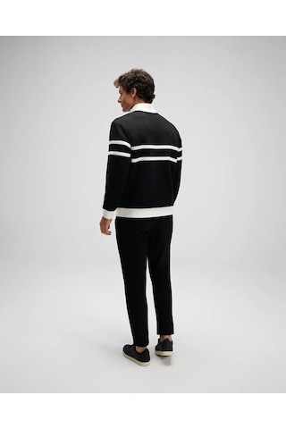 Ellesse Yarım Fermuarlı Erkek Sweatshirt Em619 Siyah