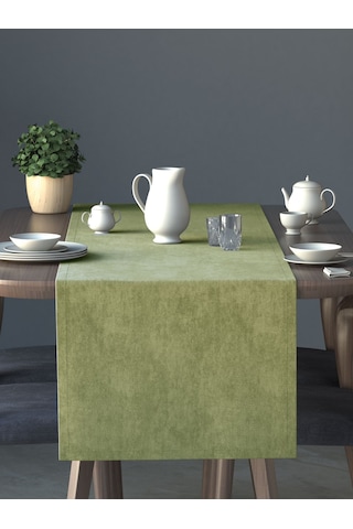 Kadife Dokulu Ada Çayı Rengi Daily Series Runner 40 X 140 Ada Çayı