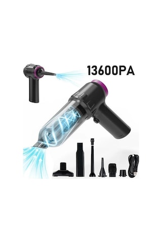 Zhltools 14000pa Güçlü Portatif 2 Kademeli Tasinabilir Vakumlu Kablosuz Üflemeli Mini Oto Araç Süpürgesi