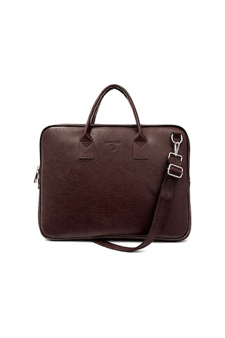 Ss 1446 Unisex 15.6 İnç Uyumlu Suni Deri Darbe Korumalı Laptop Ve Evrak Çantası Kahverengi