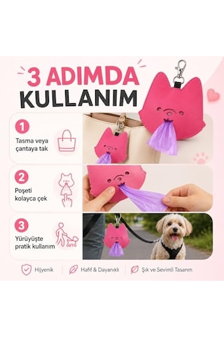 Kedi Köpek Dışkı Poşeti Taşıma Çantası Asorti Renk - Evcil Hayvan Tuvalet Poşeti Kutusu - Karabinalı Asma Apa