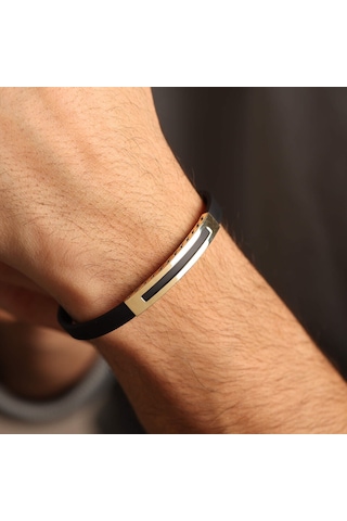 14 Ayar Altın Erkek Bileklik Social Sarı Altın