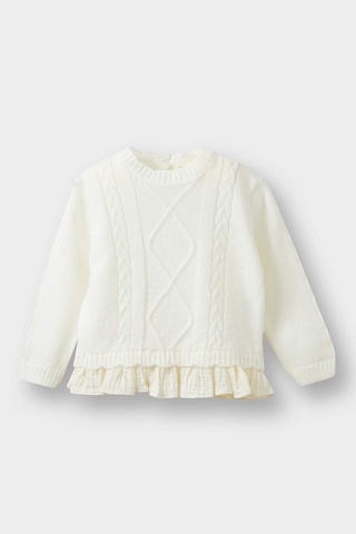 Defacto Kız Bebek Regular Fit Bisiklet Yaka Kazak F2445a525wner134 Ekru