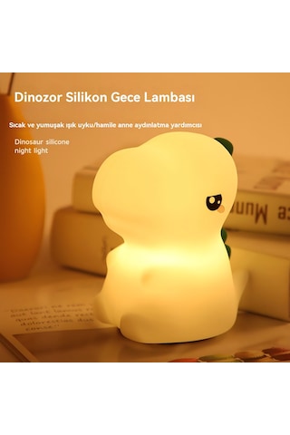 Aurora Silikon Gece Lambasıçocuk Tutam Dekompresyon Oyuncak Dinozor Tek Bnoynuzlu At Odasıuyku Gece Lambasıocuk Eğlencesi Beyaz